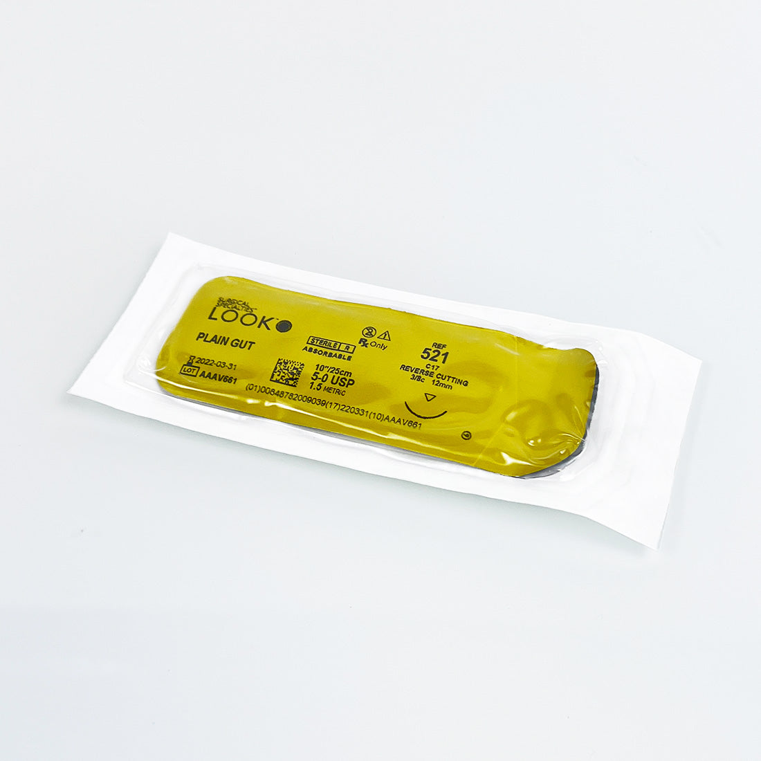 Surgical Specialties LOOK Plain Gut Suture 5-0 USP 10"/25cm Reverse Cutting x9pc