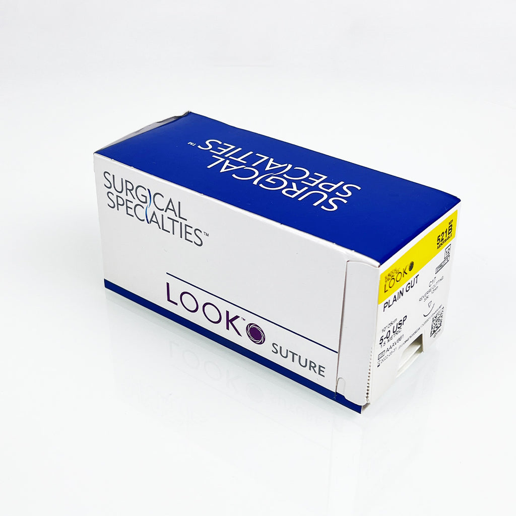 Surgical Specialties LOOK Plain Gut Suture 5-0 USP 10"/25cm Reverse Cutting x9pc