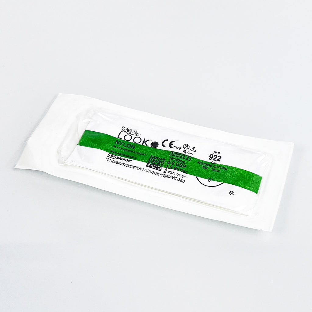 Surgical Nylon Black Monofilament Suture 6-0 USP 10"/25cm Reverse Cutting x11Pcs
