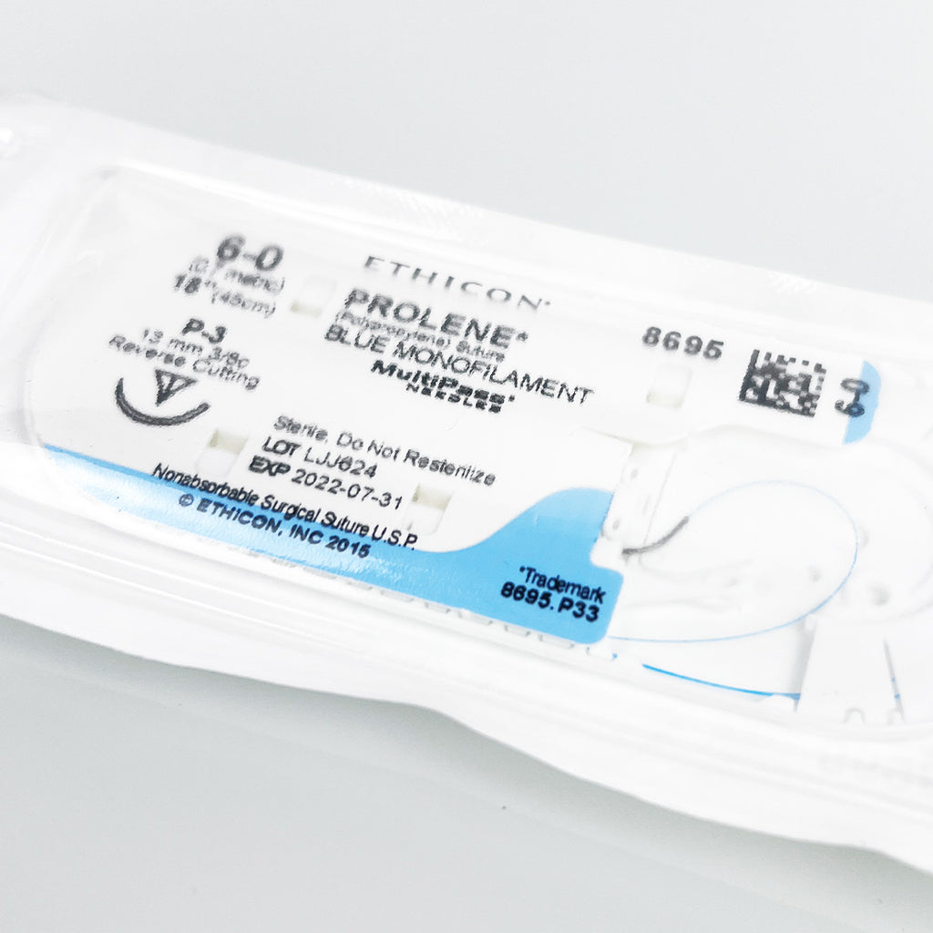 Ethicon Prolene Surgical Suture Polypropylene Prolene 6-0 18"/45cm 8695G x7 Pcs
