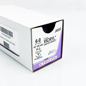 Ethicon Vicryl Undyed Braided 6-0 18"/45cm Suture J492G Reverse Cutting (x7 pcs)