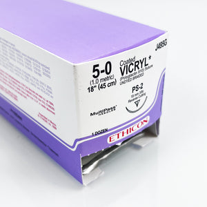 Ethicon Vicryl Undyed Braided 5-0 18"/45cm Suture J495G Reverse Cutting (x14pcs)