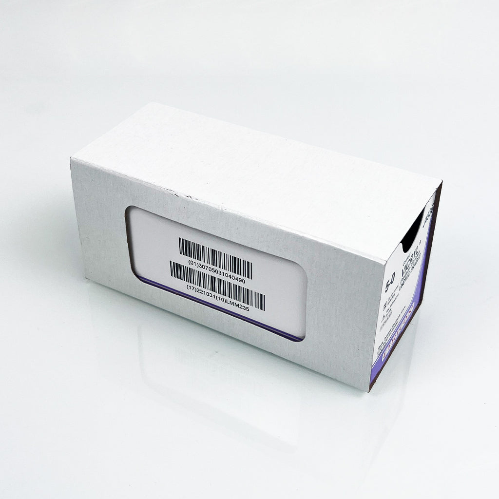 Ethicon Vicryl Undyed Braided 5-0 18"/45cm Suture J493G Reverse Cutting (x12pcs)