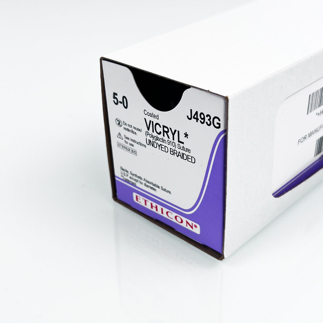 Ethicon Vicryl Undyed Braided 5-0 18"/45cm Suture J493G Reverse Cutting (x12pcs)