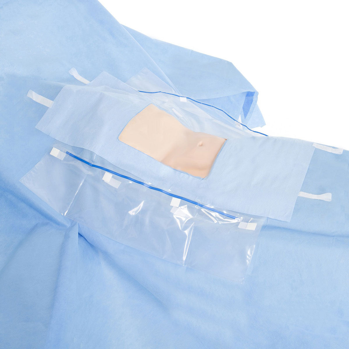 Halyard Basics Laparoscopic Abdominal Drape 100in x 124in Sterile 89233 - Single