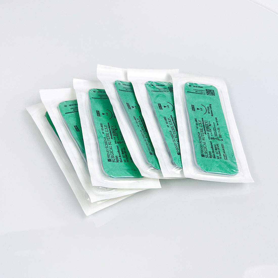 Henry Schein Surgical Suture Nylon Black Filament 6-0 18"/45cm) 101-6053 x6 Pcs