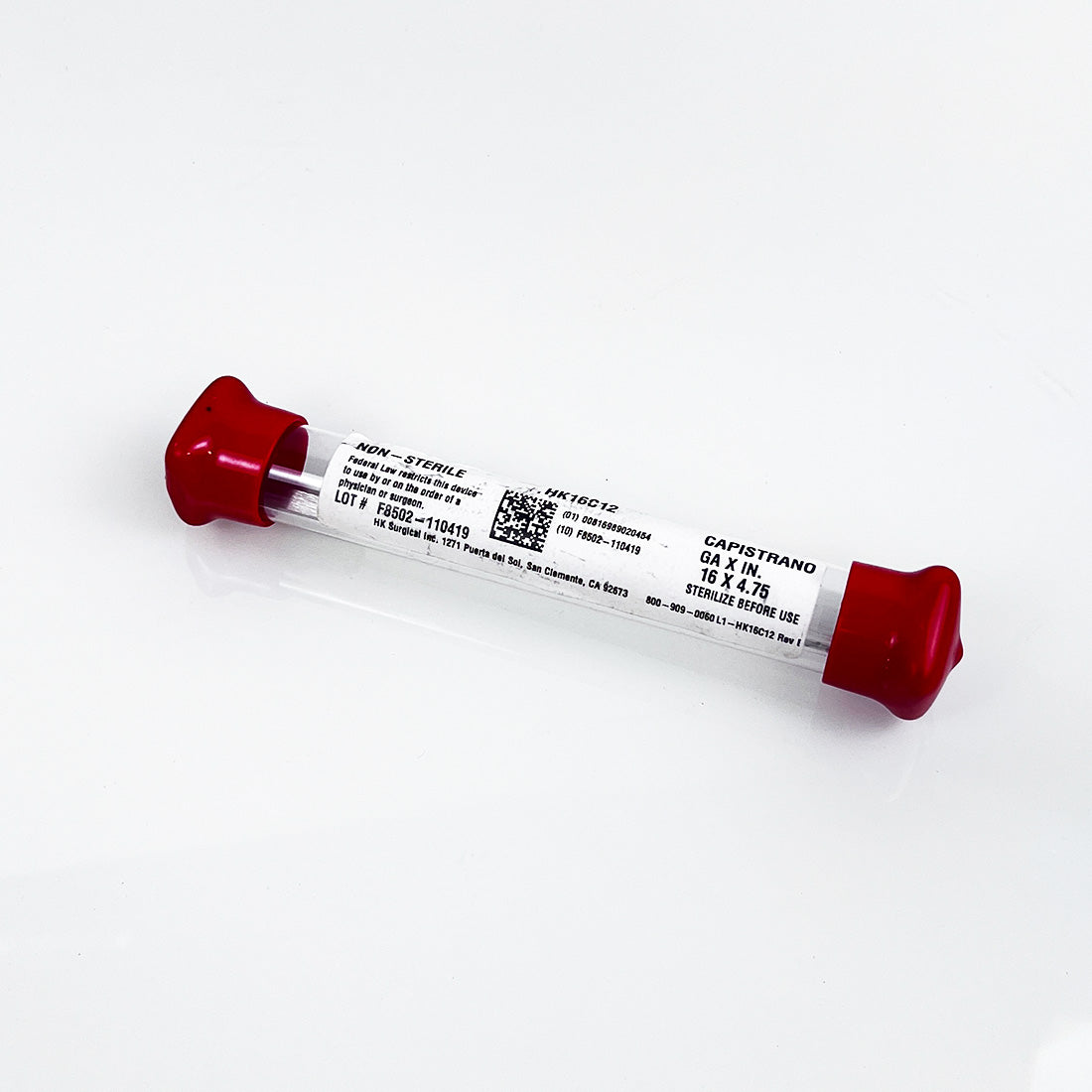 HK Surgical Capistrano HK16C12 Non-Sterile Micro-Cannula 16-Gauge x 4.75in