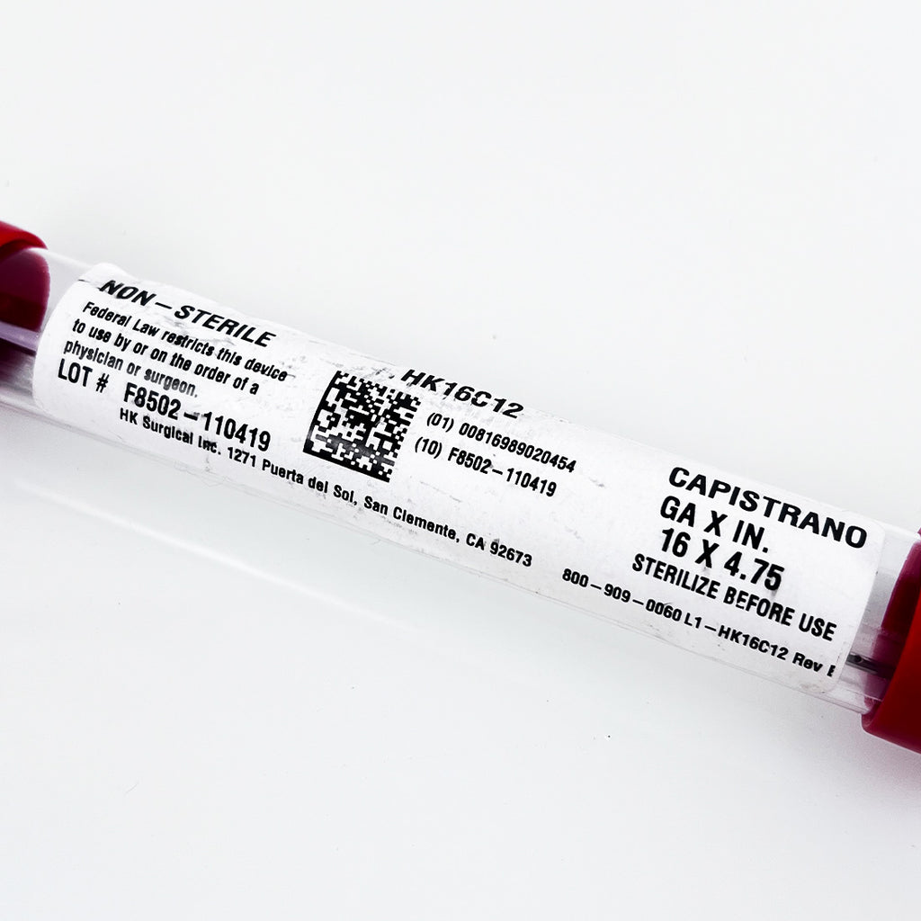 HK Surgical Capistrano HK16C12 Non-Sterile Micro-Cannula 16-Gauge x 4.75in