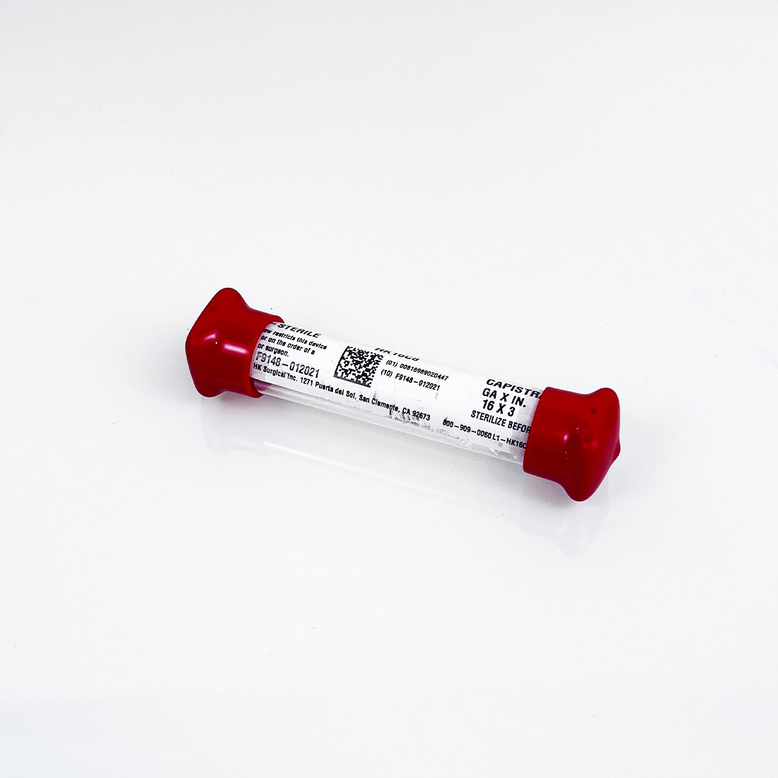 HK Surgical Capistrano HK16C8 Non-Sterile Micro-Cannula 16-Gauge x 3in