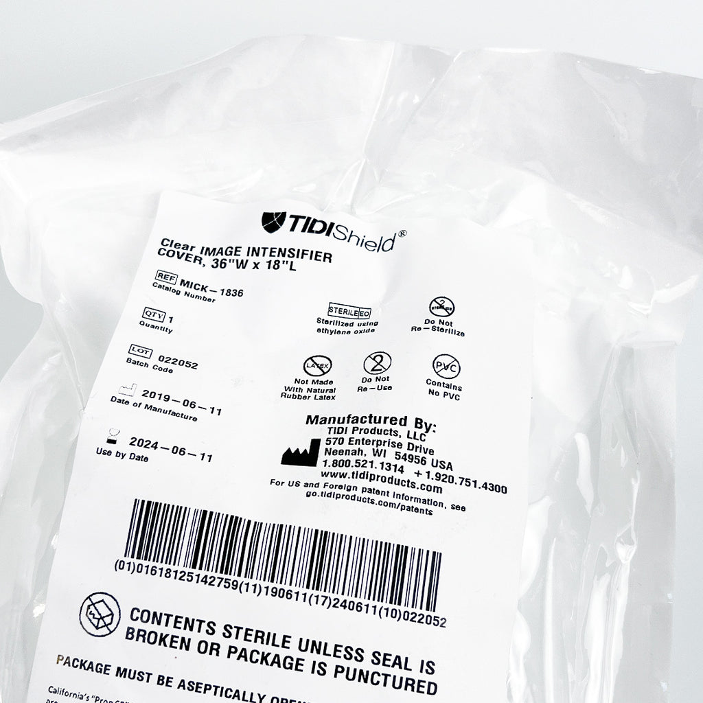 Tidi Shield Dome Bag 36in x 18in Clear Image Intensifier Cover MICK-1836 Single