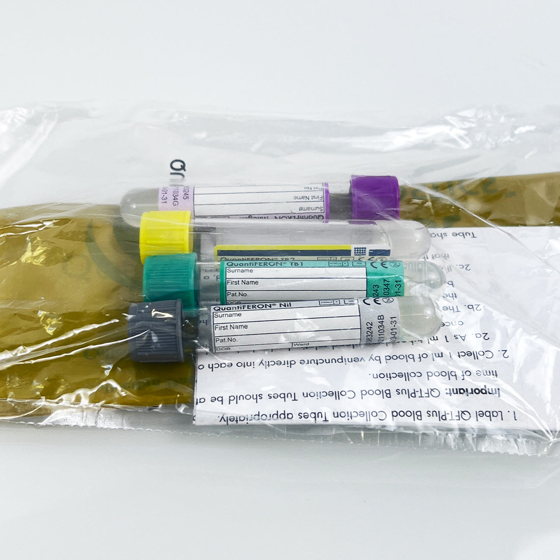 Quest Diagnostics Biohazard Bags QuantiFERON TB1 TB2 Mitogen NIL 200727 Exp23 x5