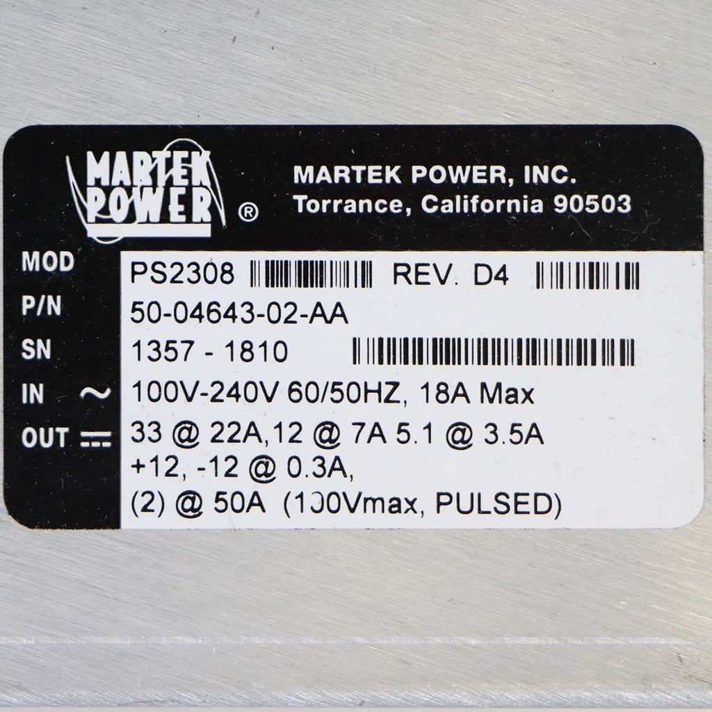 Coherent Star LightSheer XC Martek Power Supply HVPS PS2308 100-240V As-Is (F)