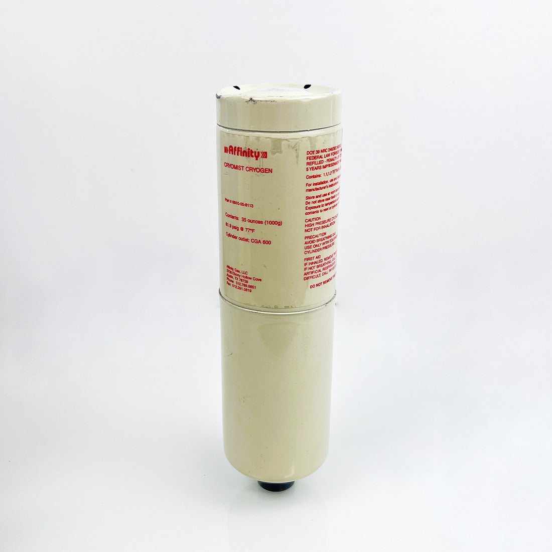 Affinity Cryomist Cryogen 0010-00-8113 DCD Cylinder PARTIAL Canister Exp 06/2026