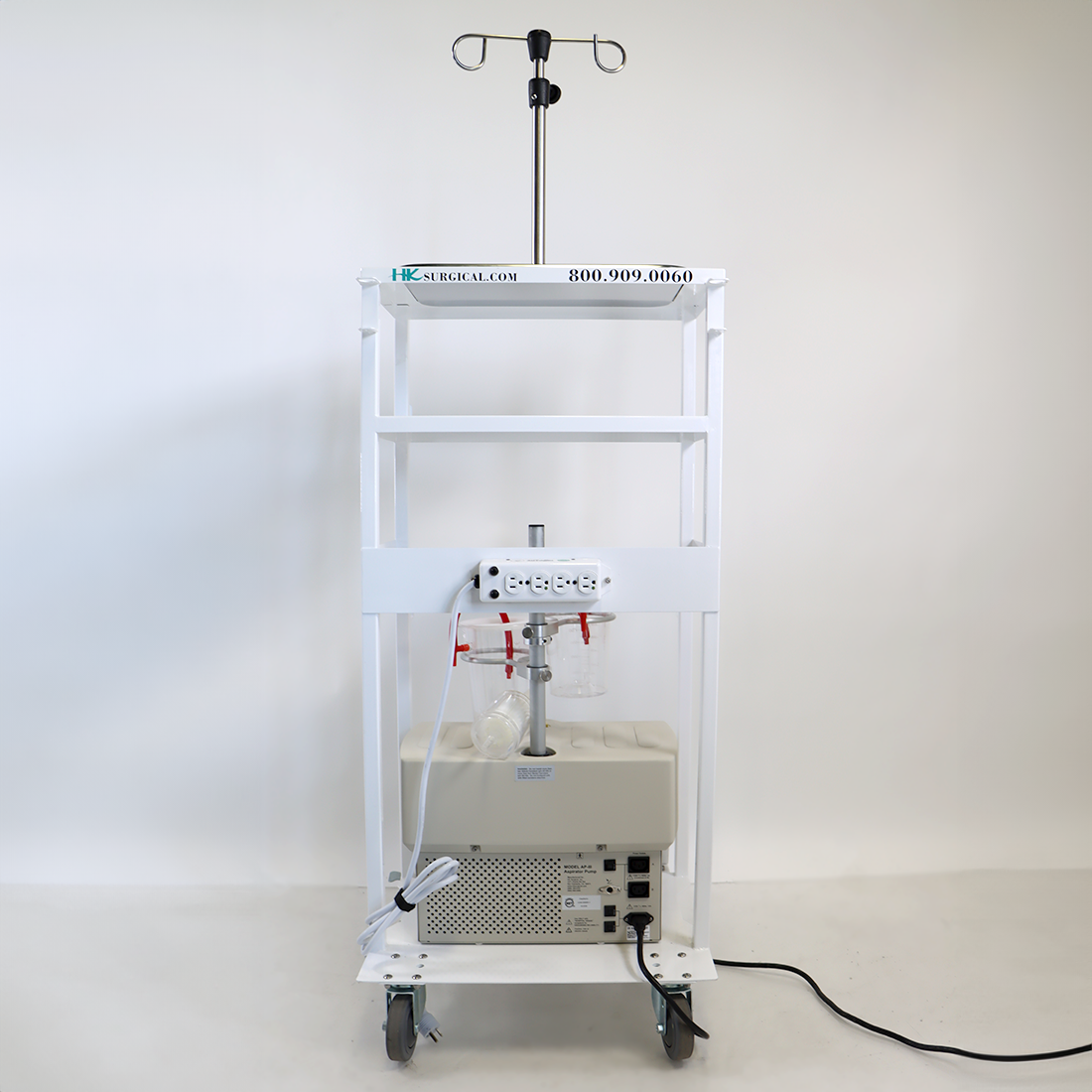 HK Surgical Aspirator Pump AP-III 115V with Valet Cart 42in Tall Vacuum 85-LPM