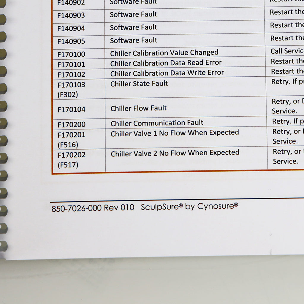 Cynosure SculpSure Laser Operators Manual User Guide Treatment Operation Book