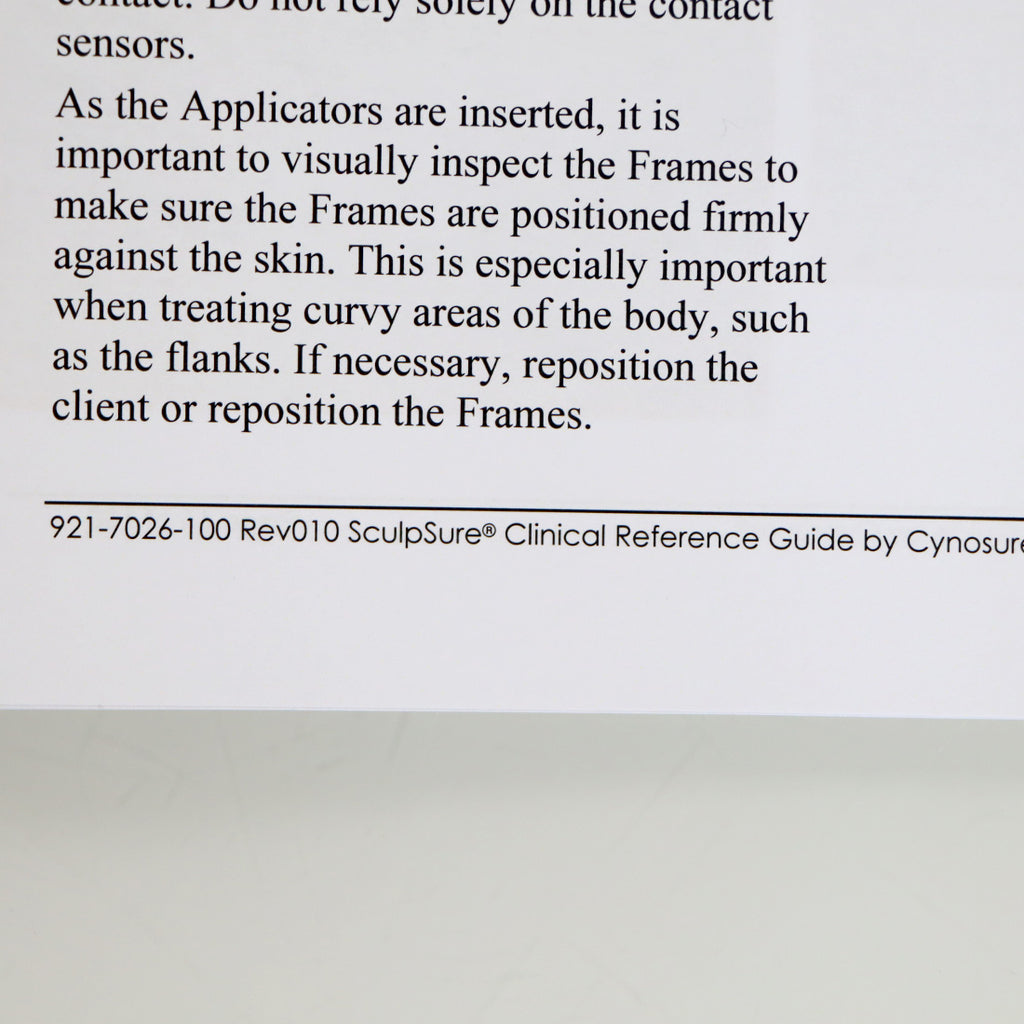 Cynosure SculpSure Diode Laser Clinical Reference Guide Training Treatment 72Pgs