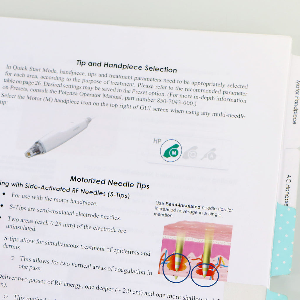 Cynosure Potenza Microneedling Clinical Reference Guide Booklet 850-7043-010