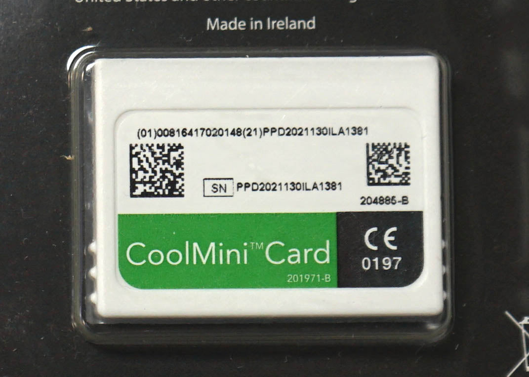 Zeltiq CoolSculpting CoolMini BRZ-CD4-02X-001 2021 Green Treatment Card x1 Cycle
