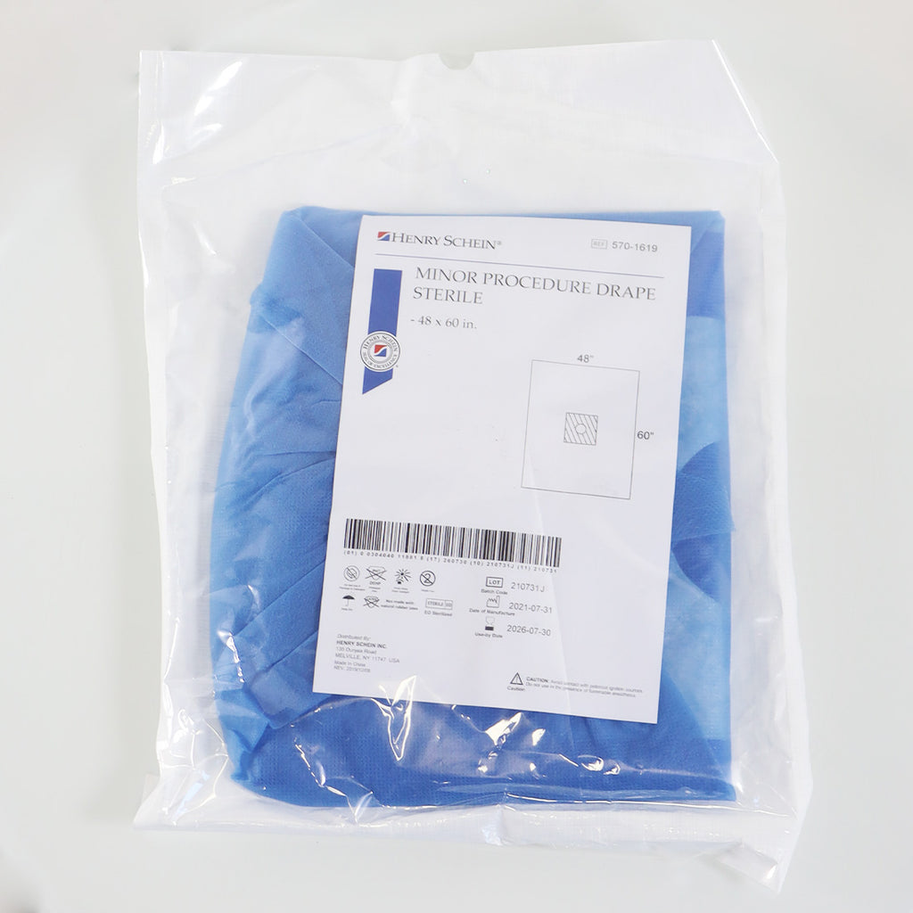 Henry Schein 5701619 Minor Procedure Drape Sterile 48in x 60in 5-Pack 570-1619