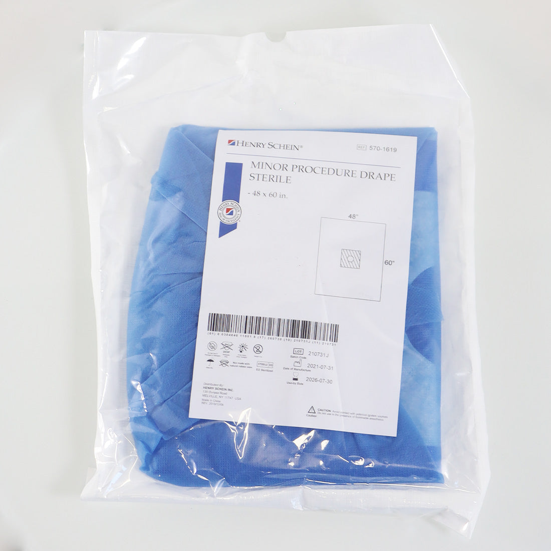 Henry Schein 5701619 Minor Procedure Drape Sterile 48in x 60in 5-Pack 570-1619