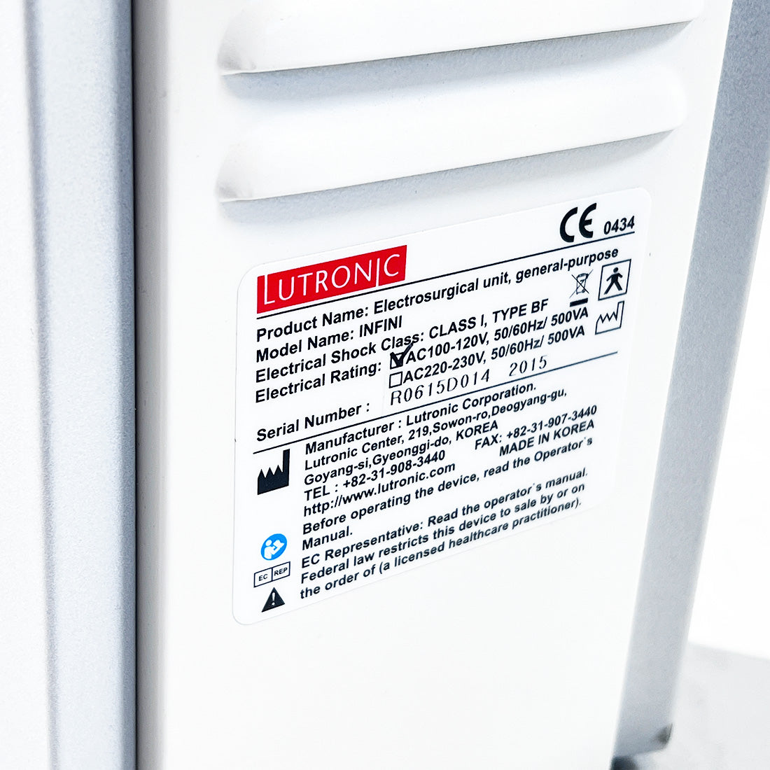 2015 Lutronic INFINI Radio Frequency Microneedling Electrosurgical RF System