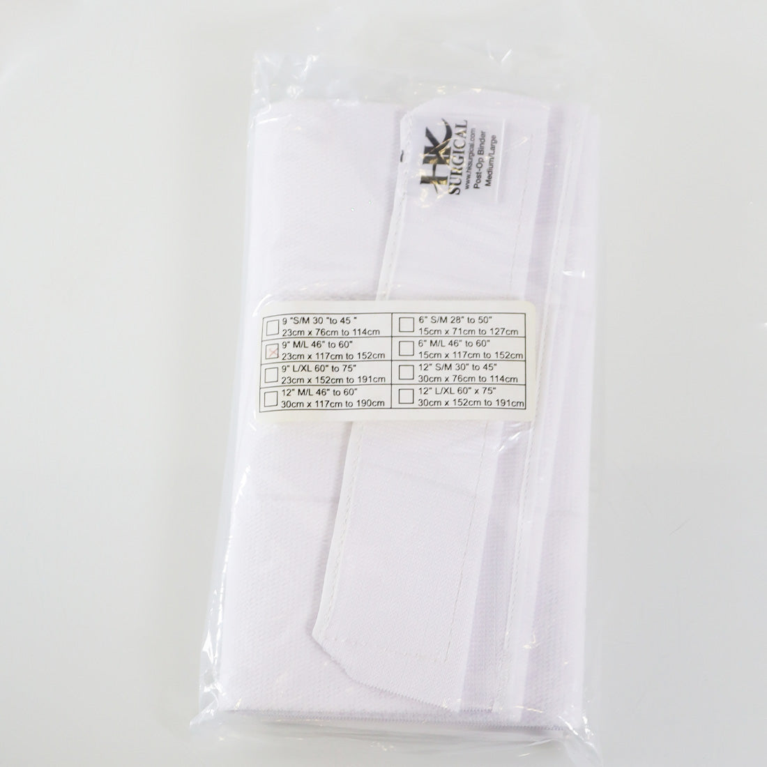 HK Surgical Abdominal Binder Medium Large 9" 46" to 60" Compression Post Op New