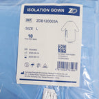 Environstar Isolation Gown AAMI Level 1 ZDB120003A Large Size Blue 10-Pack 2023