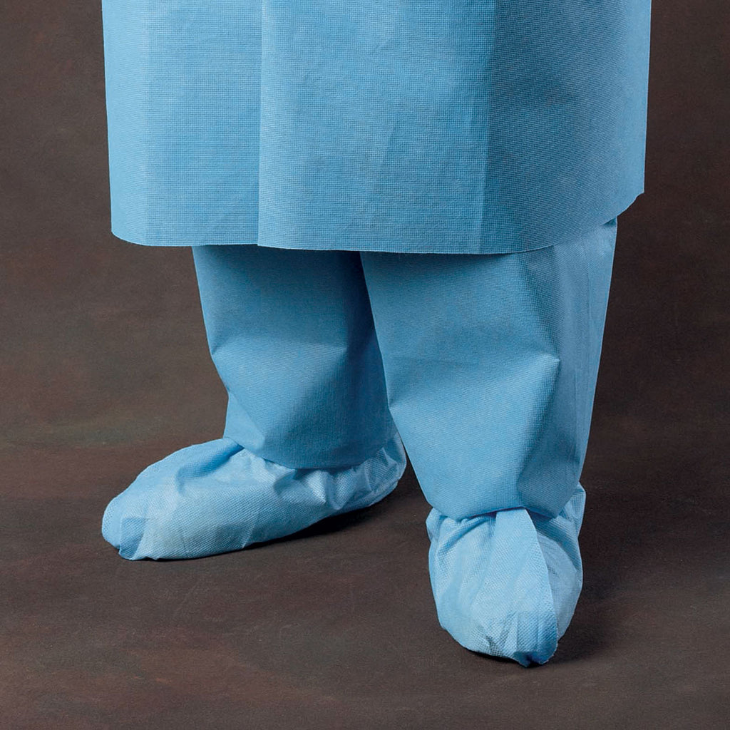 Halyard 69551 Heavy-Duty Shoe Cover Universal Size 3-Layer SMS Fabric Blue 73pk