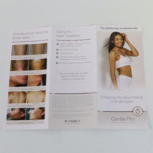Candela Gentle Pro Laser Treatment Pamphlet PU00952EN Hair Removal 20-Pack
