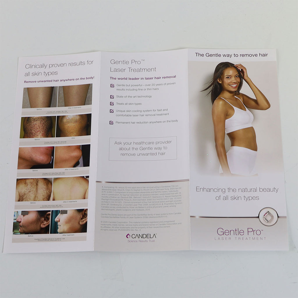 Candela Gentle Pro Laser Treatment Pamphlet PU00952EN Hair Removal 15-Pack
