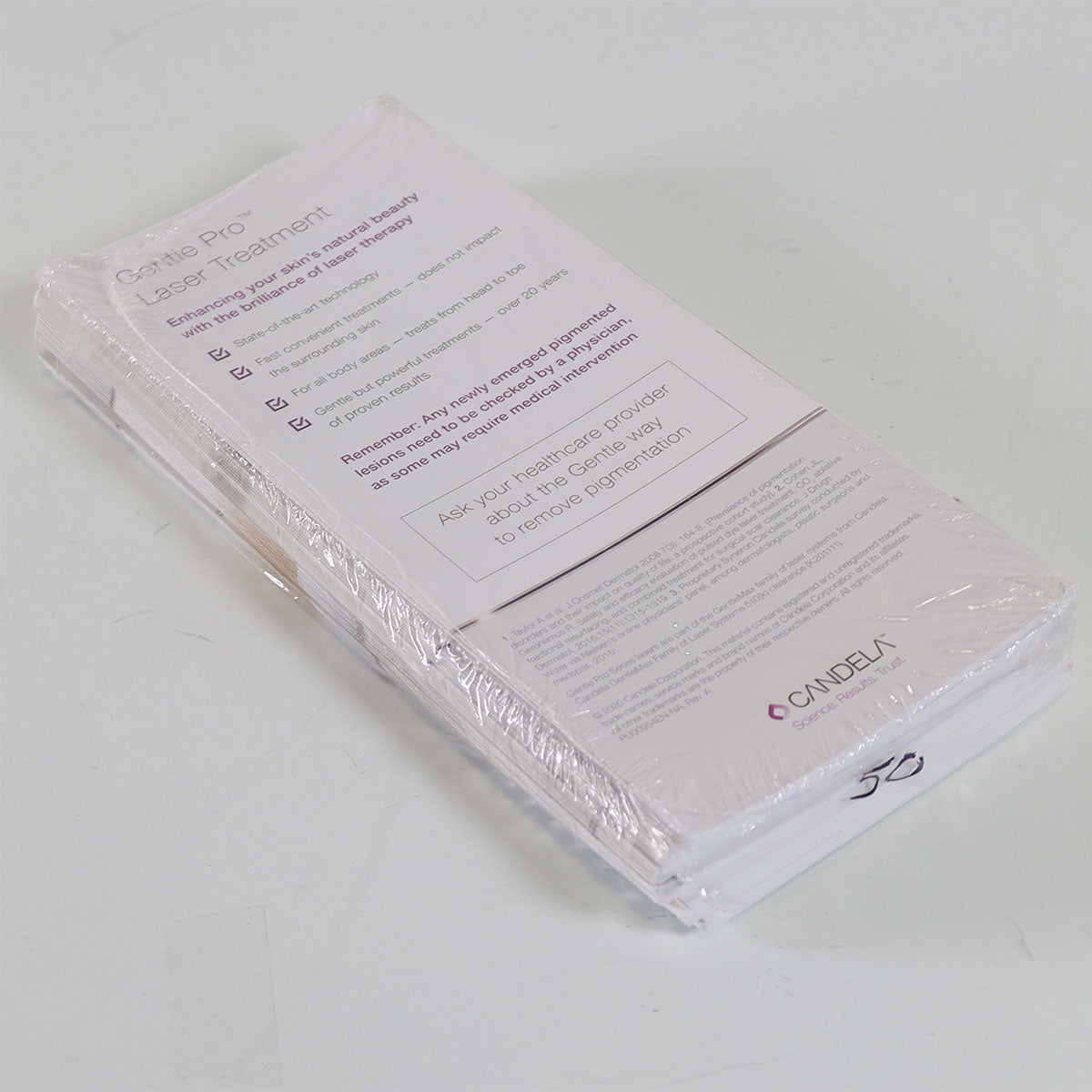 Candela Gentle Pro Laser Treatment Pamphlet PU00954EN Age/Sun Spot Freckles 50pk