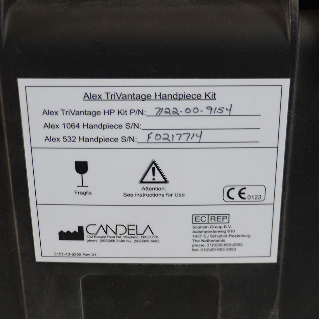 2013 Candela Alex TriVantage Q Switched 532nm Nd YAG Tattoo Removal Laser
