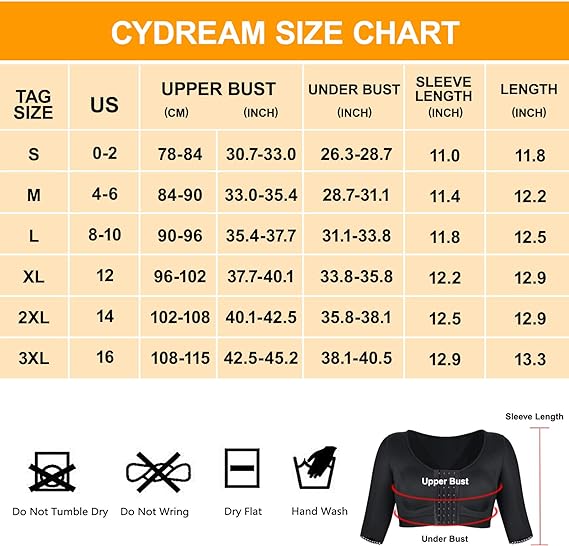 CYDREAM Women Arm Shaper Tank Top Slimmer Compression Sleeves Post Surgery Large