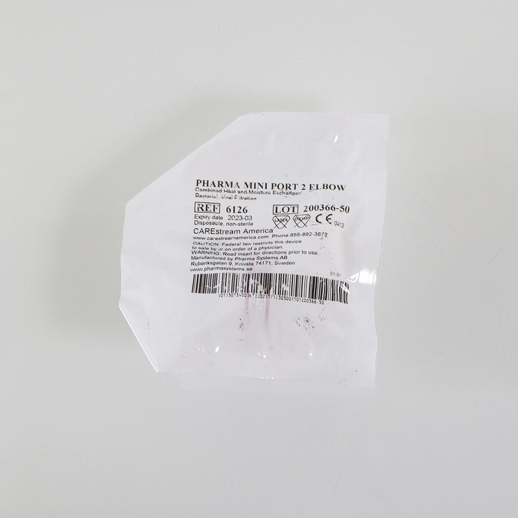 Pharma Systems Pharma Mini Port HME Filter Straight with Elbow 6126 HMEF Single