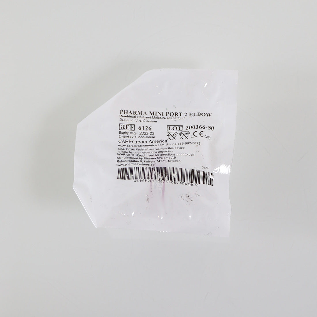 Pharma Systems Pharma Mini Port HME Filter Straight with Elbow 6126 HMEF Single