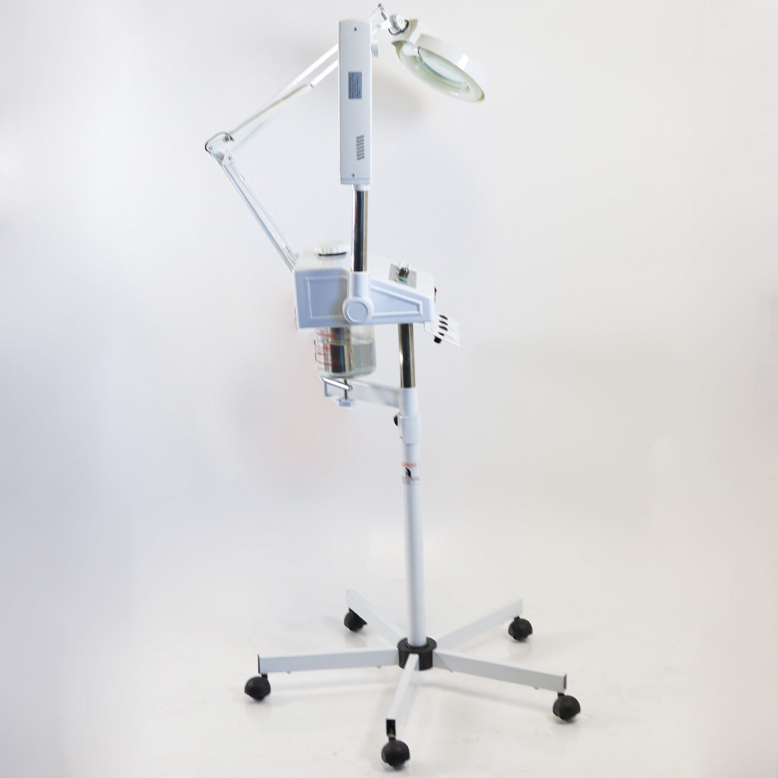 Facial Steamer Mobile 3 in 1 Beauty Instrument Rolling M-2005D Salon Spa 5x Lens