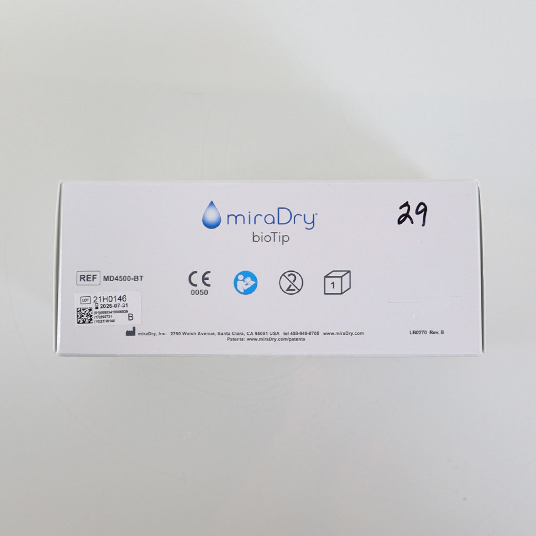 Miramarlabs miraDry bioTip Hyperhidrosis Reduction Bio Tip MD4500-BT Exp7/2026