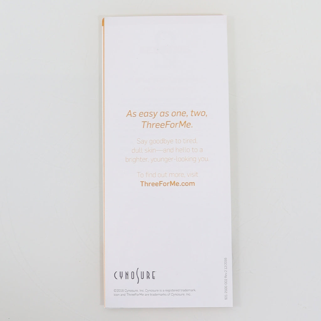 Cynosure Icon Laser ThreeForMe Patient Brochure 3 For Me Wrinkles Veins x28
