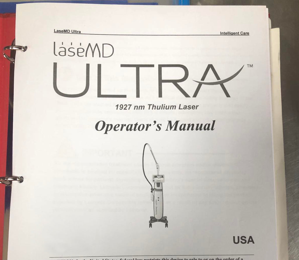 Lutronic LaseMD Ultra Thulium Laser Operator Manual User Guide Operation 1027nm