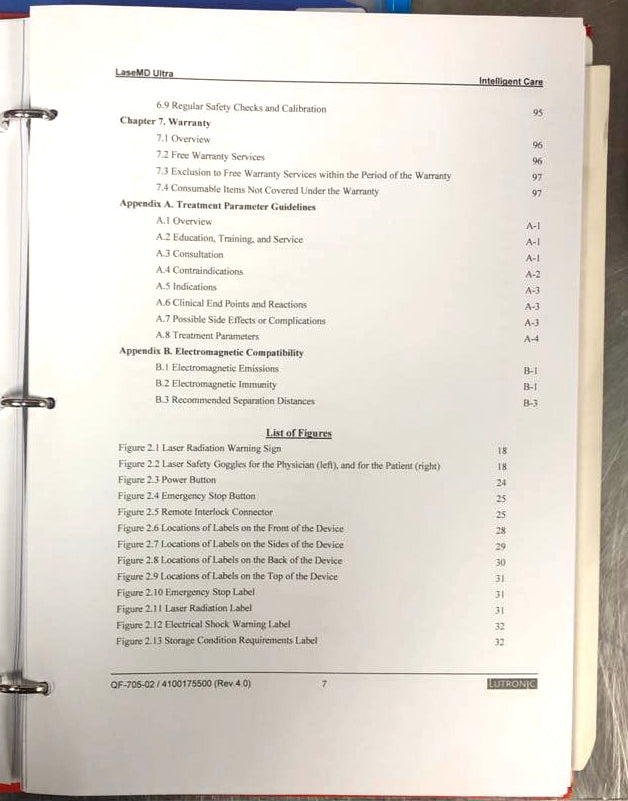 Lutronic LaseMD Ultra Thulium Laser Operator Manual User Guide Operation 1027nm