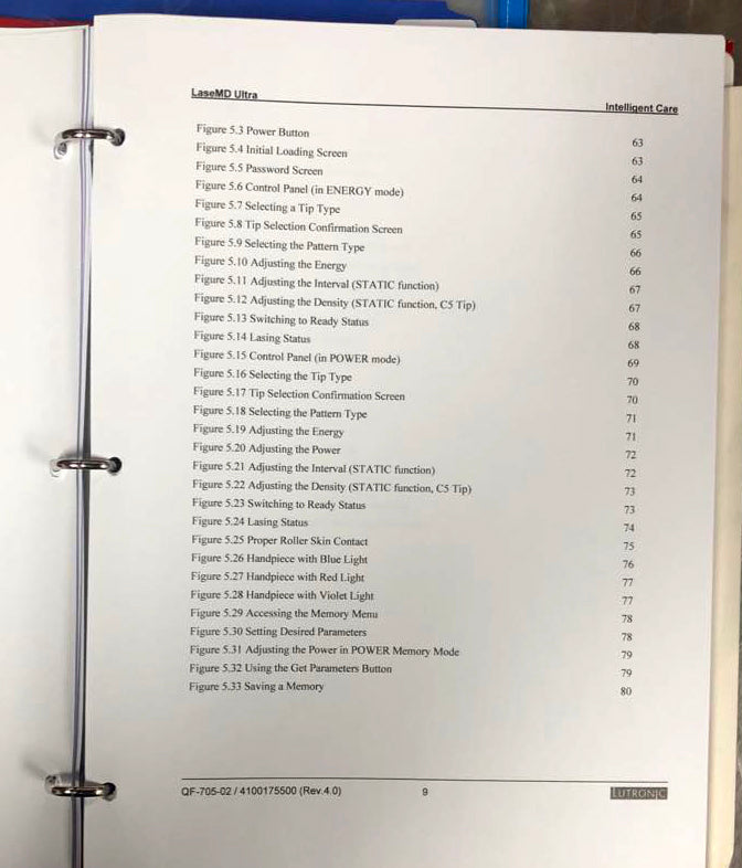 Lutronic LaseMD Ultra Thulium Laser Operator Manual User Guide Operation 1027nm
