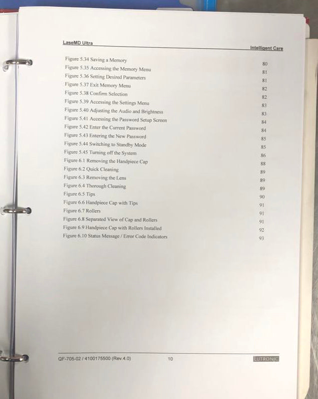 Lutronic LaseMD Ultra Thulium Laser Operator Manual User Guide Operation 1027nm