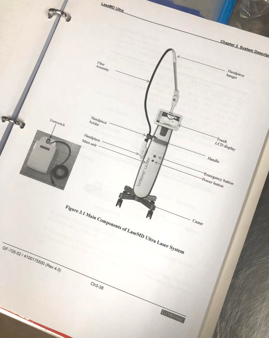 Lutronic LaseMD Ultra Thulium Laser Operator Manual User Guide Operation 1027nm