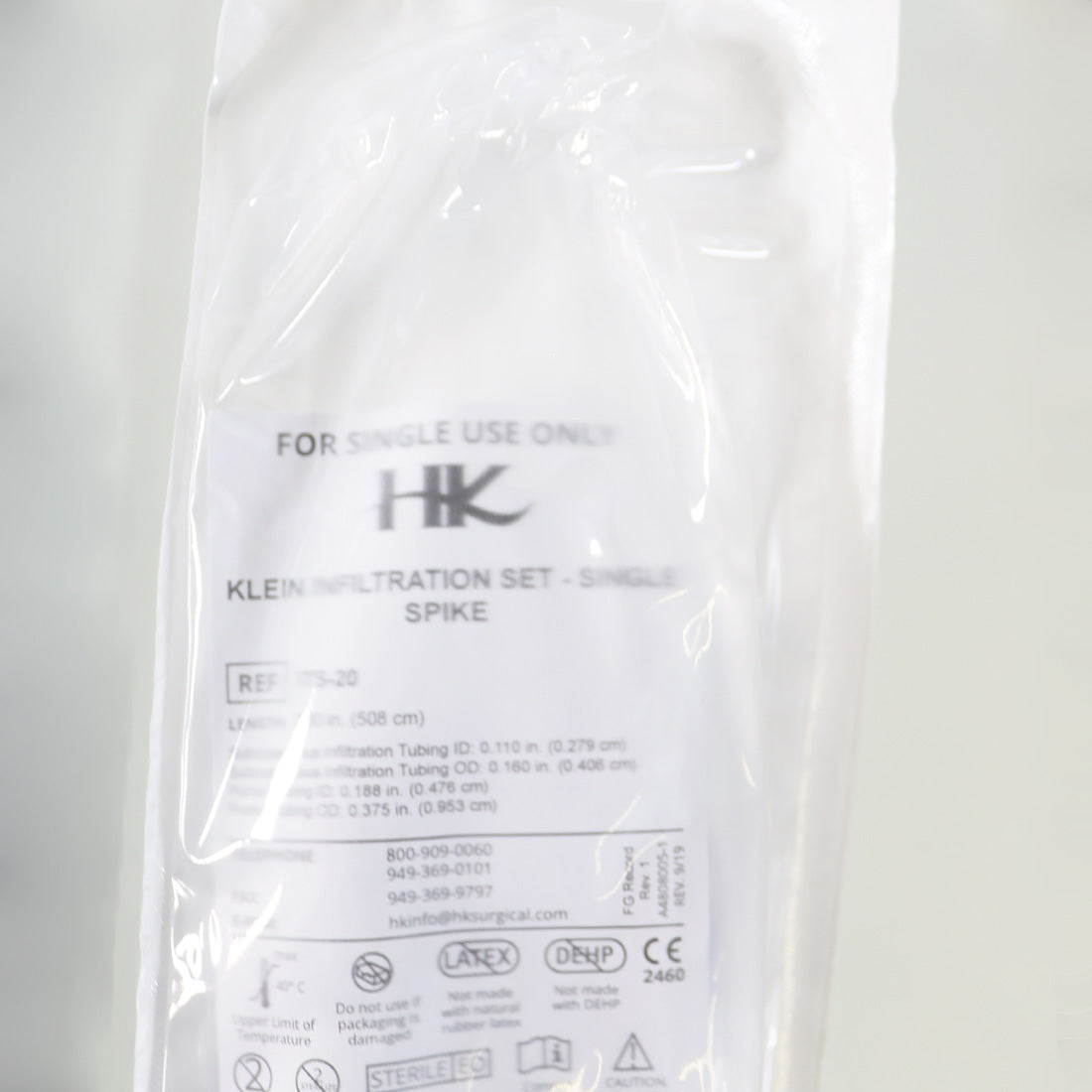 HK Surgical Klein Infiltration Tubing Set Single Spike ITS-20 200in x1 EXP2025