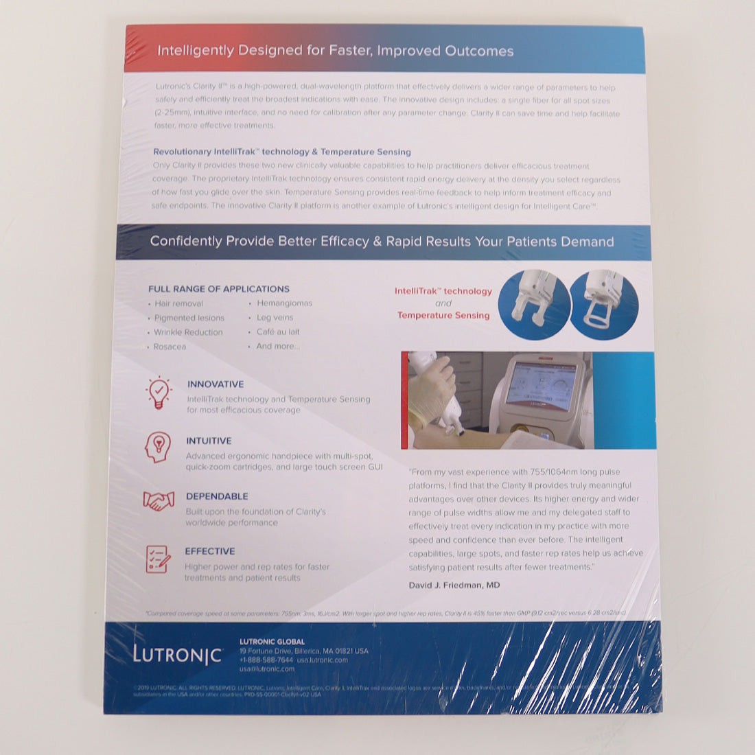 Lutronic Clarity II Laser Patient Marketing Brochure Hair Removal Office x25Pcs