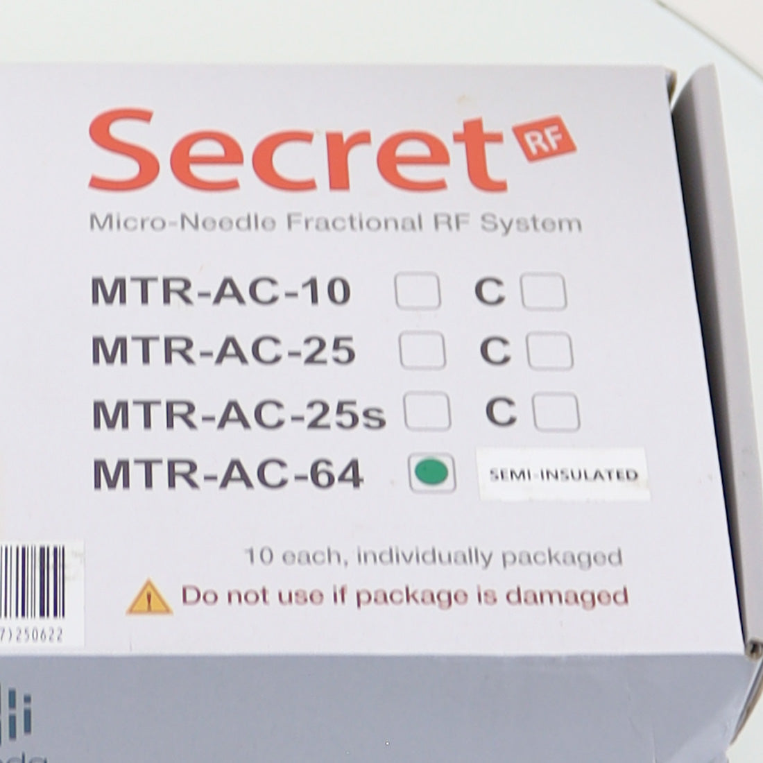 Cutera Secret RF MicroNeedle Tip 64-Pin Semi-Insulated MTR-AC-C-64 EX03-2025 x10