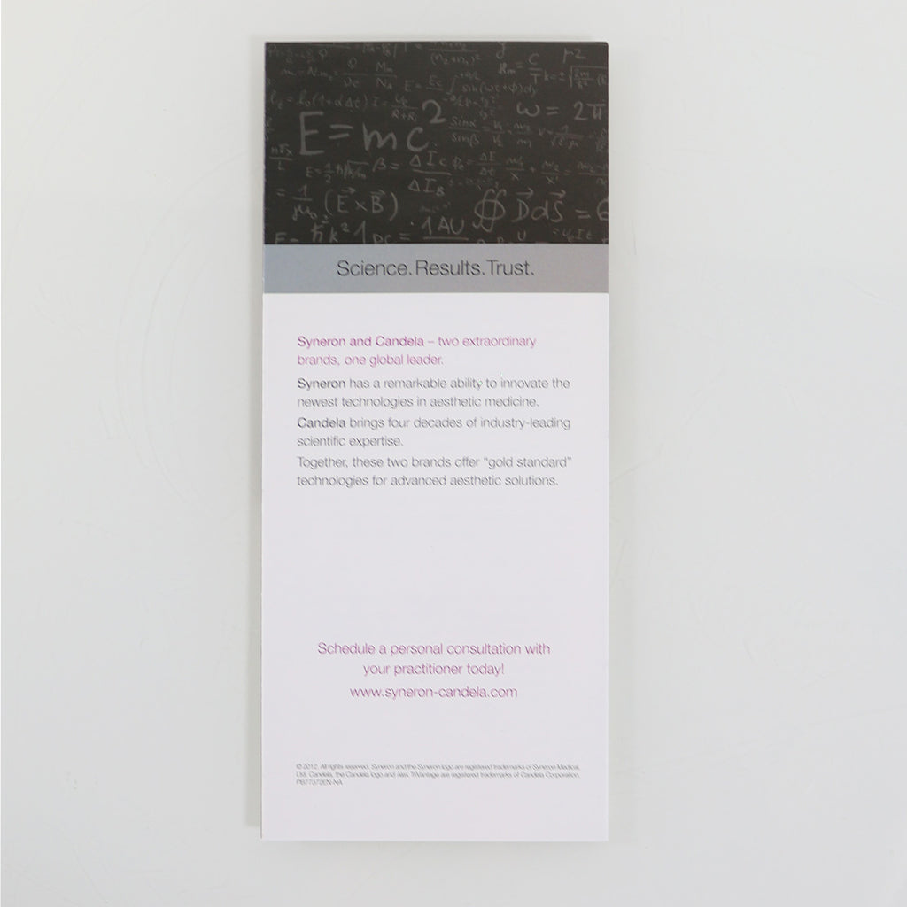 Syneron Candela Alex TriVantage Office Marketing Pamphlet PB77372EN-NA 20-Pack