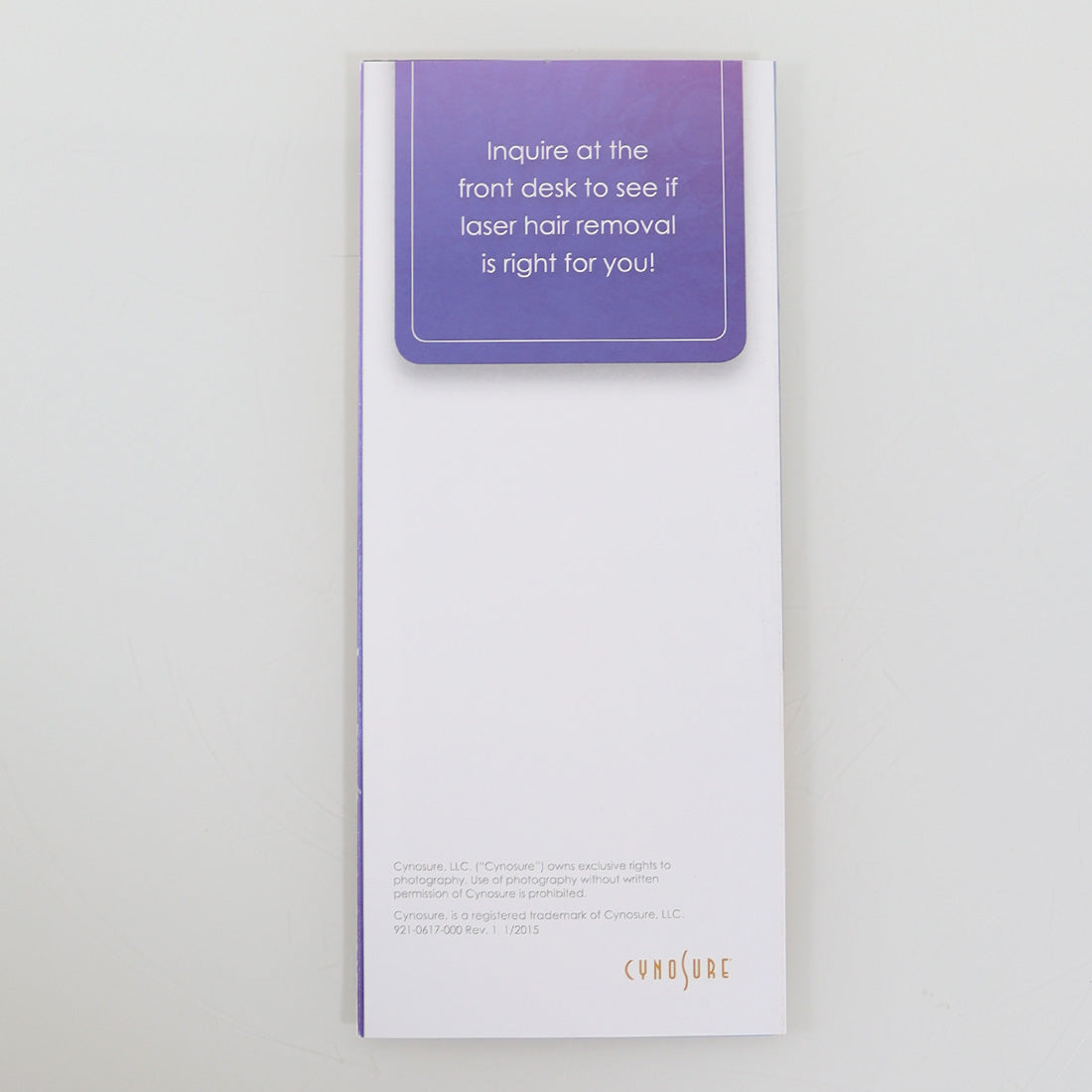 Cynosure Icon "Uncover Touchable Skin" Hair Removal Patient Marketing Brochure