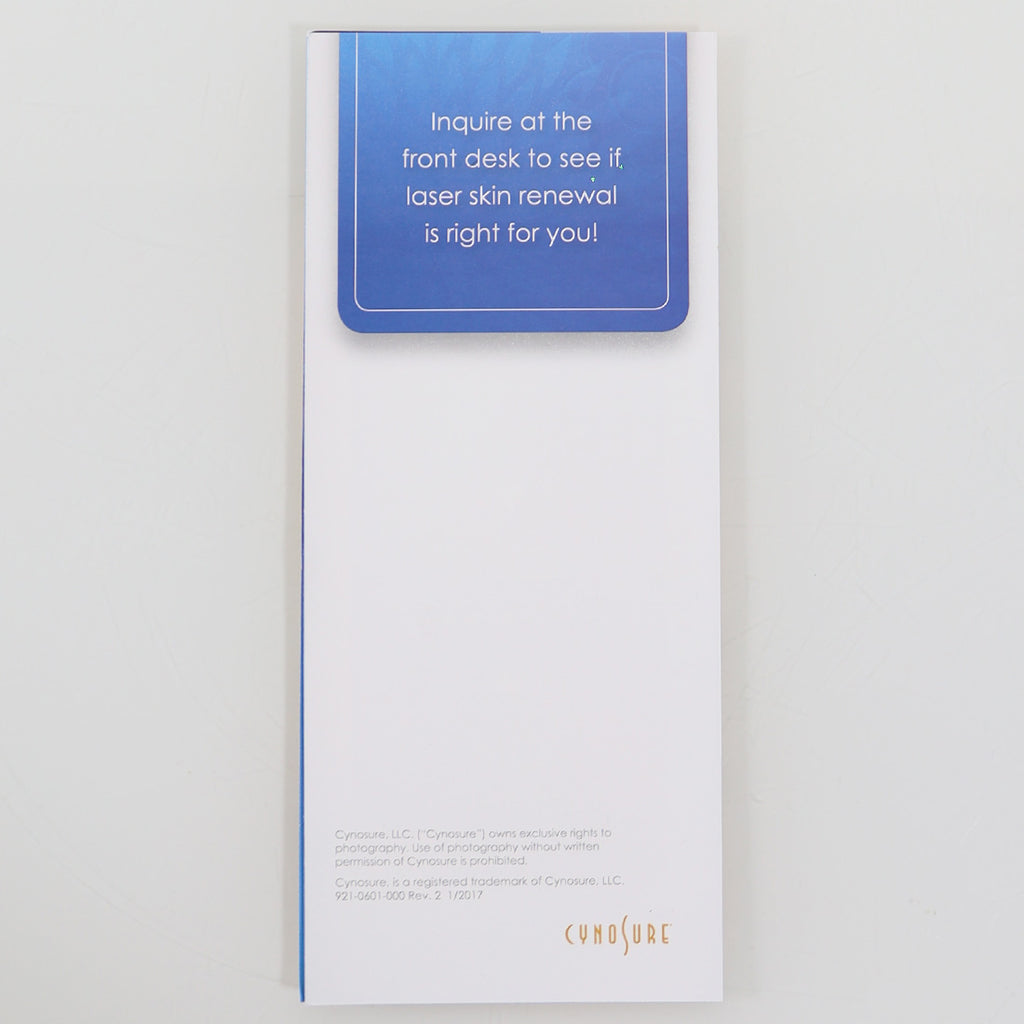 Cynosure Icon Laser Refresh Your Skin Renewal Patient Marketing Brochure x10 Pc
