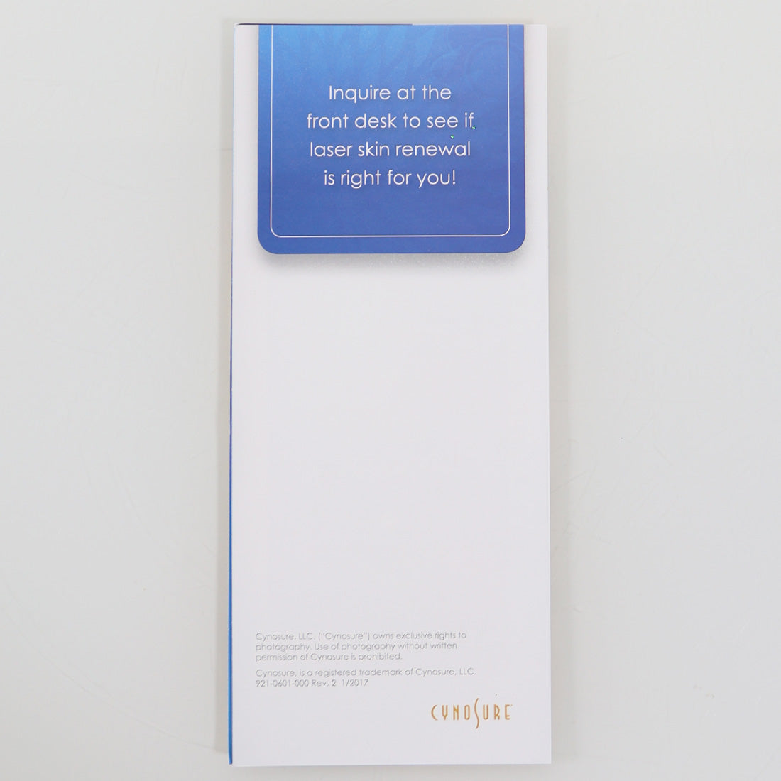 Cynosure Icon Laser Refresh Your Skin Renewal Patient Marketing Brochure x10 Pc